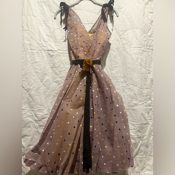 Barsch Dresses & Skirts - Anthropologie Yoana Baraschi Dress with Yellow Slip. Size 6